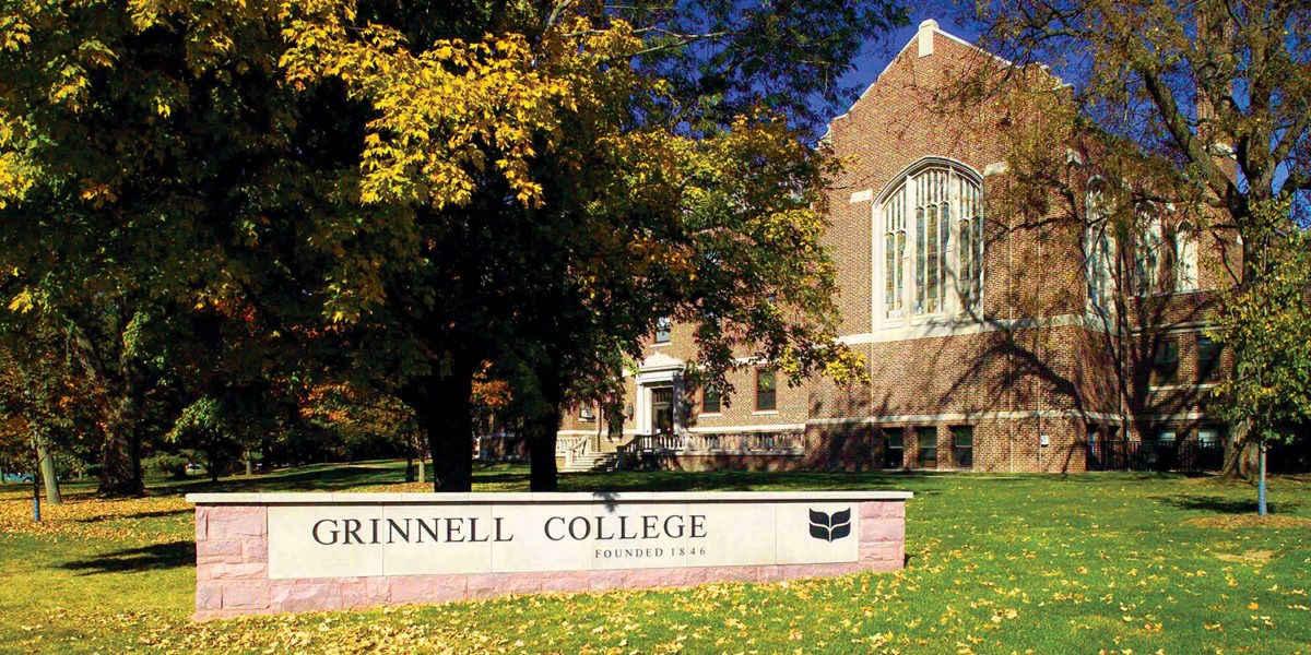 Sandblasted Stone Monument Sign Grinnel College