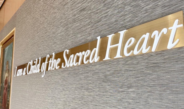 Dimensional Letters applied to bronze at Academy of the Sacred Heart