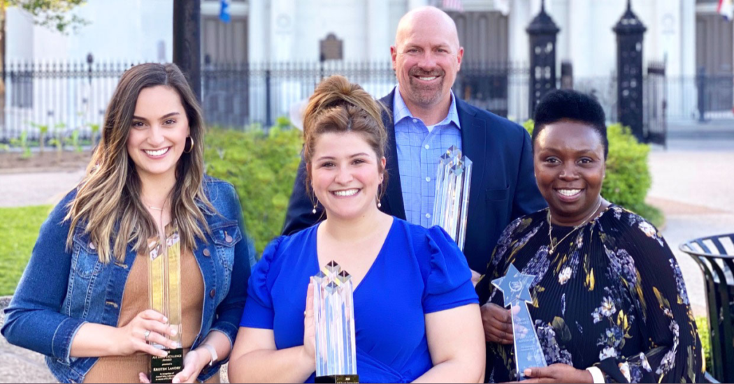 Kevin Leaumont, Owner of ASI Louisiana with Kristen Landry (left), Emily Hebert (center), & Ercelle Anthony (right)